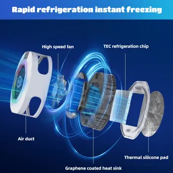 2025 NOVÝ TH12 Chladič mobilního telefonu Polovodičový chladicí ventilátor Chladič AI Inteligentní mrazák s digitálním displejem pro iPhone Android 10 nejlepší prodej mobilní chladič - №10