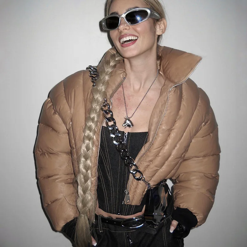 Women's Autumn/Winter Top Coat Cotton Coat Solid Color Lapel Zipper Warm Retro Simple Comfortable Casual Design Niche Versatile