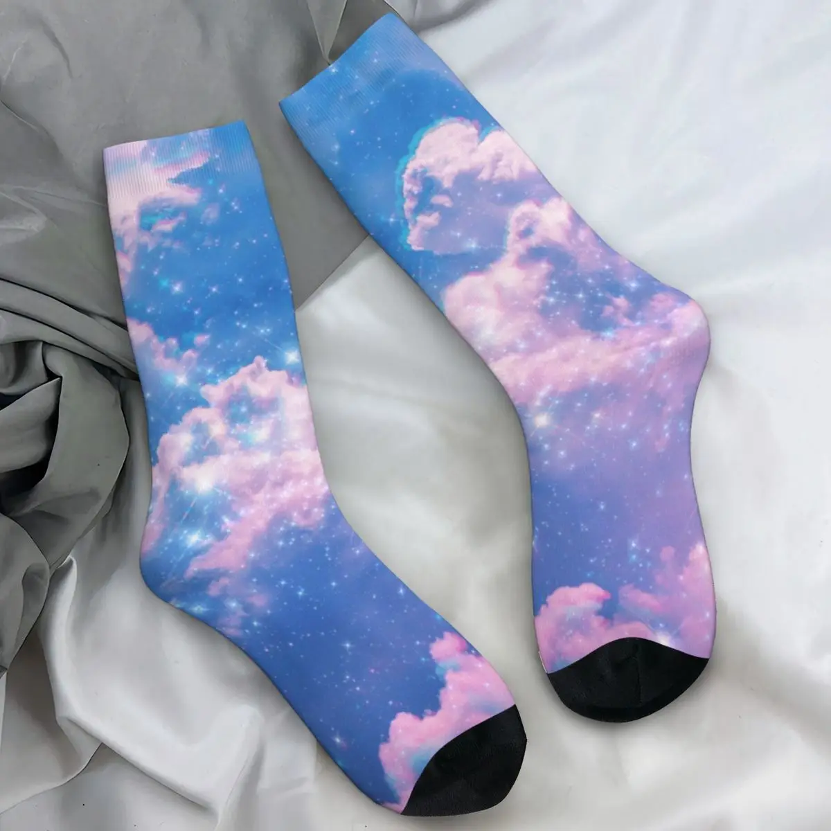 Clouds Aesthetic Stockings Cute Texture Sparkly Abstract Socks Autumn Anti-Slip Socks Women Men Outdoor Comfortable Socks