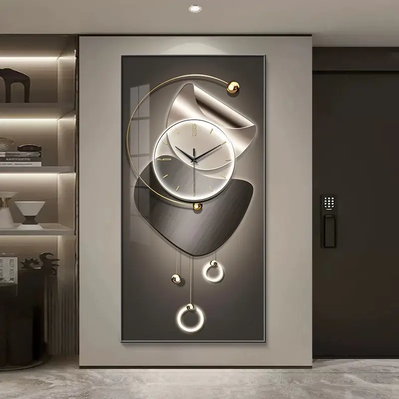 Pintura decorativa moderna e simples para varanda com relógio, decoração para sala de estar, corredor, mural