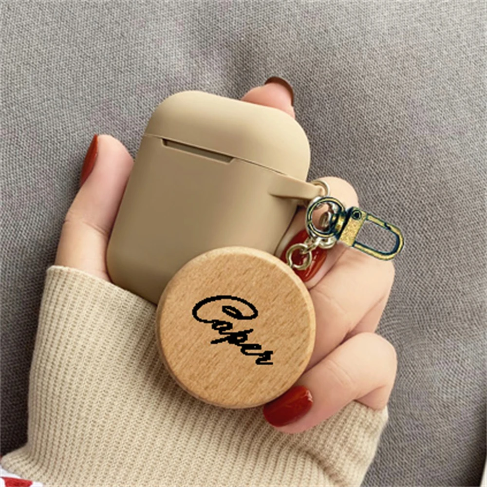 Personalized Customized Name Letter Silicone Pattern DIY Earphone Case For Airpods 1 2 3 Pro 2 DIY With Luxury Keychain Cover