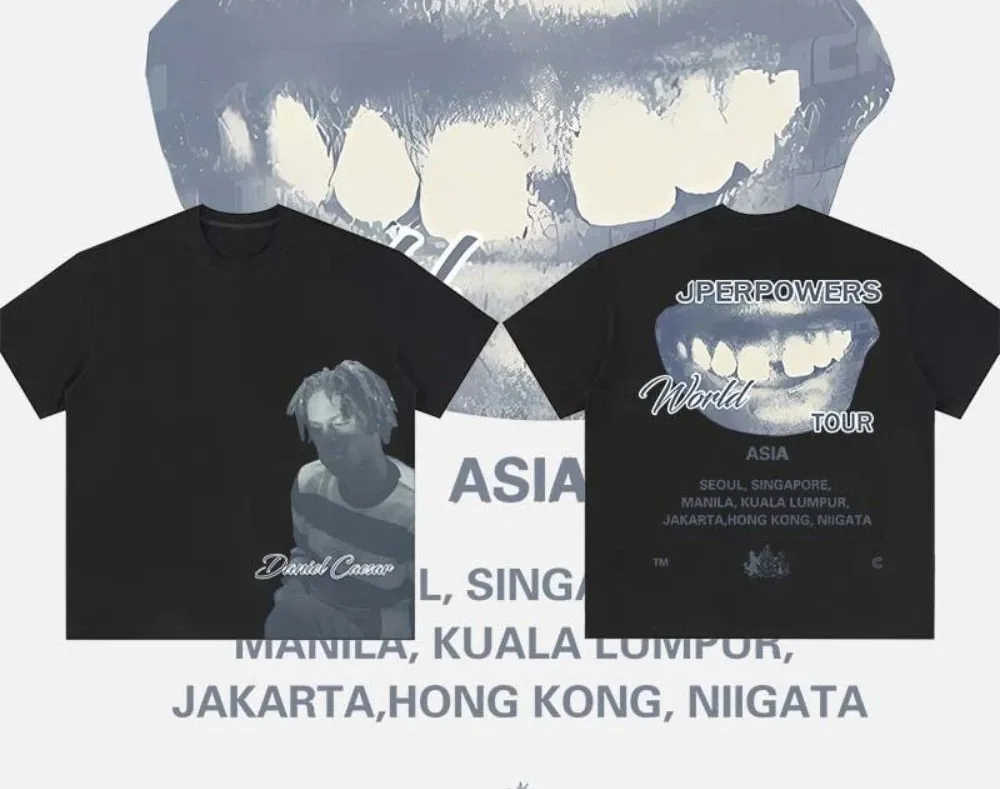 Y2k Vintage Tops Daniel Caesar Mens T-shirt Novelty Printed Baju Casual Graphic Tee Cotton Short Sleeve Oversize Tee Unisex