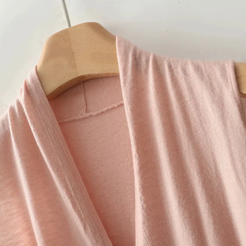 2025 French Style Tencel Wool blend Vest Women's knitting Hidden Buckle Decoration V-Neck Cardigan High quality Fashion Tops