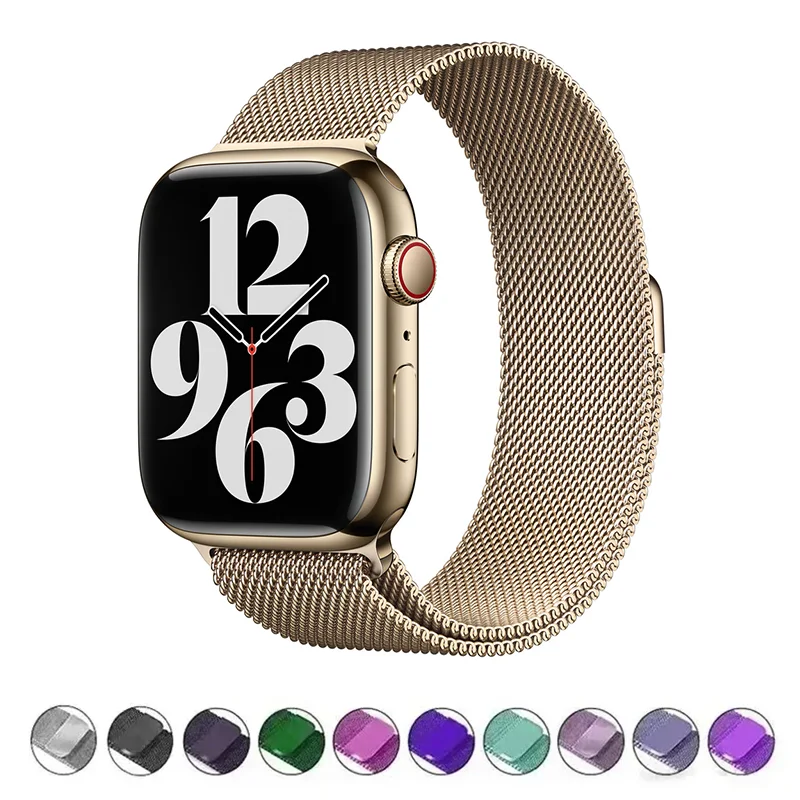 Milanese Loop Strap For Apple Watch Band 49mm 44mm 40mm 45mm 41mm Metal Stainless Steel Bracelet iWatch Series 4 5 6 7 8 9 Ultra