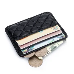 Women's Leather Bank Credit ID Card Holder Fashion Sheepskin Luxury Brand Design Ultra-thin Men's Business Card Cover Organizer