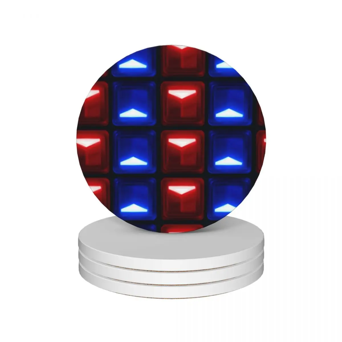 Beat Saber - V2 Block Pattern Ceramic Coasters (Set of 4) for table white drinks Coasters