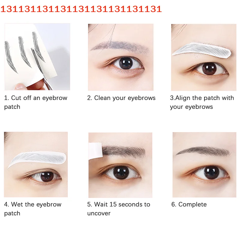 

10 Pairs Eyebrow Tattoo for Men Realistic Fake Eyebrows Popular Transfer Sticker