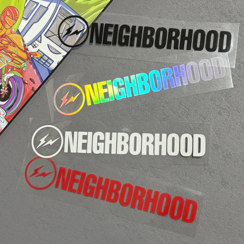 

Универсальная наклейка NEIGHBORHOOD, цветные наклейки для мотоцикла, пленка с логотипом молнии, персонализированные аксессуары, пленка с рисунком велосипеда
