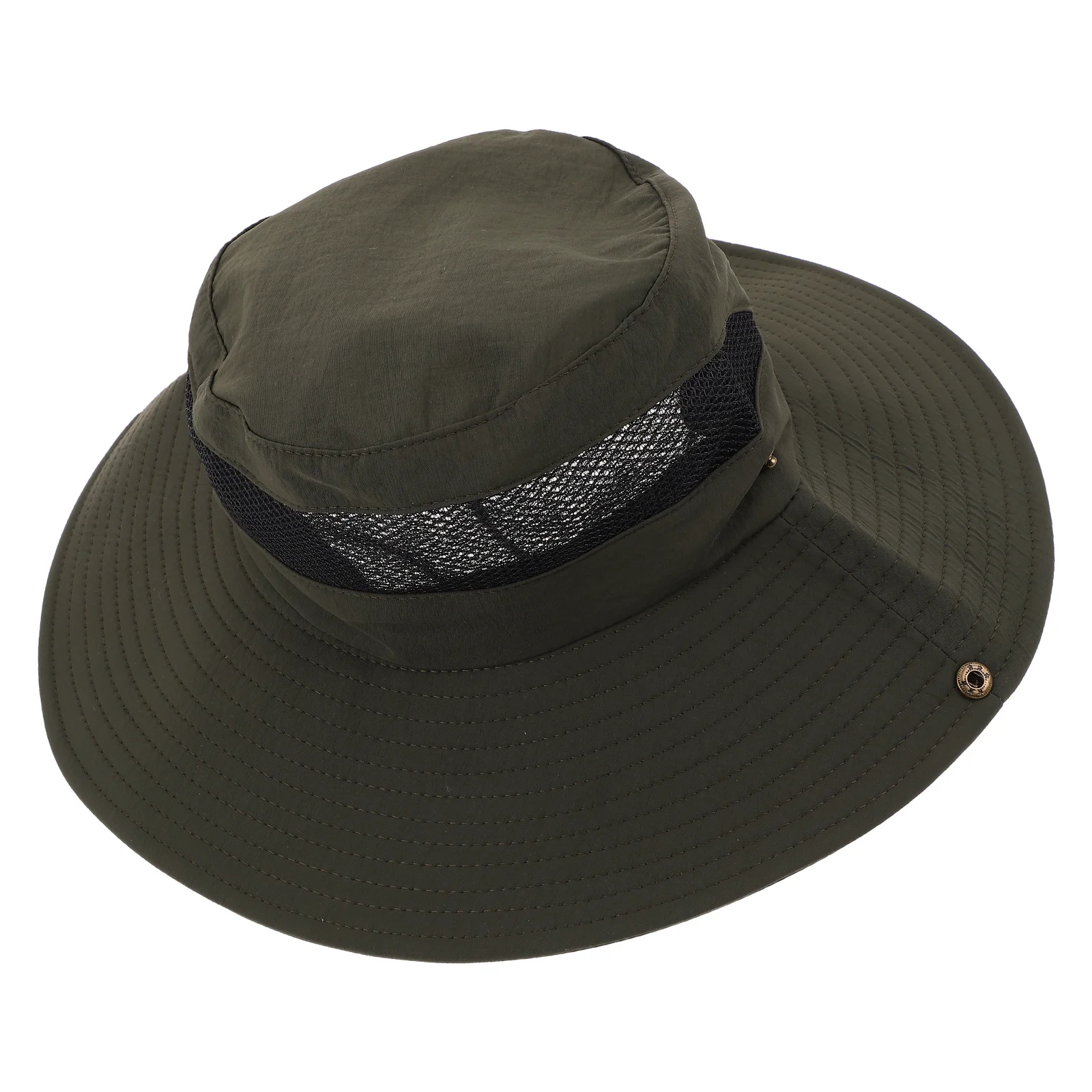 

Outdoor Fisherman Hat Wide Brim Breathable Mesh Bucket Sun Hat For Hiking Fishing Beach Uv Protection Lightweight Foldable