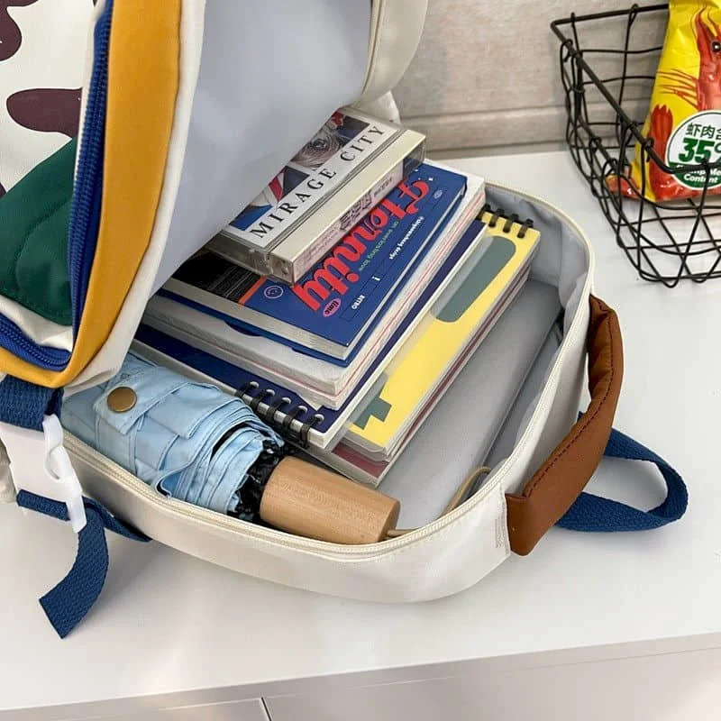 حقائب ظهر Kawaii شخصية على الطراز الكوري للفتيات الجميلات من النايلون حقائب مدرسية للطلاب متعددة الاستخدامات حقائب سفر عالية السعة #5