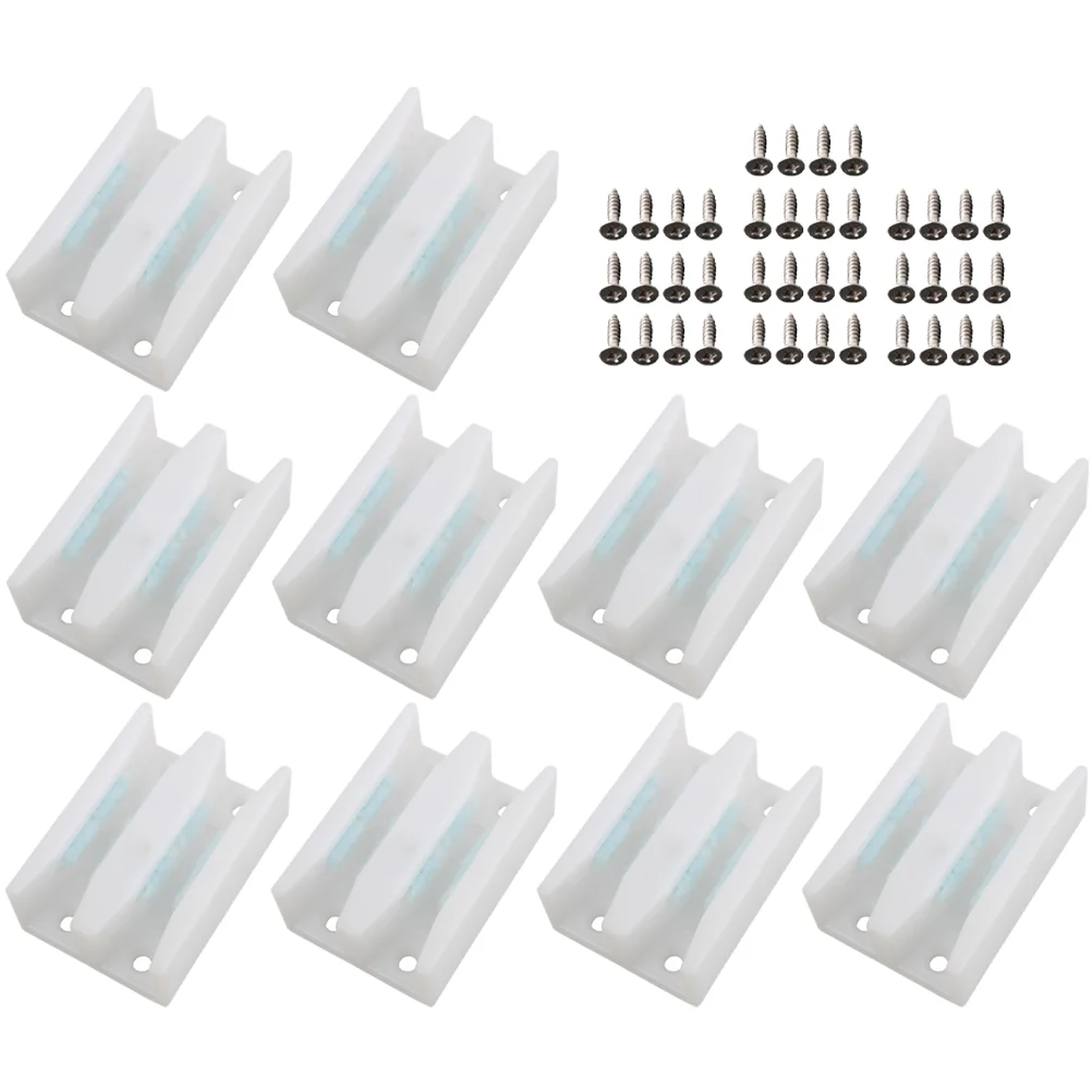 10 Pcs Shower Doors Sliding Bottom Guide Glass Parts Limiter Mount Bumpers Stopper