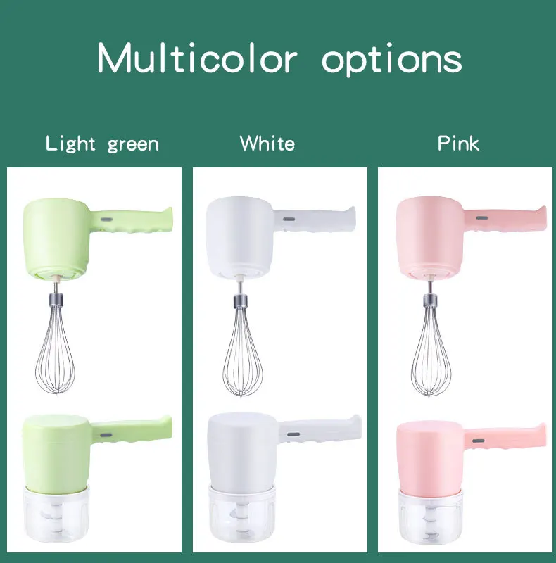 Drahtlose Multifunktions Elektrische Schneebesen USB Aufladbare Knoblauch Chopper Schnell Rühren Einfache Verwendung Hand Küche Mixer