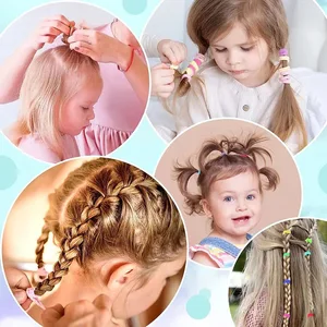 Set of combination of children's elastic strip haircut, baby hair circle, girl edge clip accessory, baby princess hair rope. 8 Main Sales Hair Ornaments - №7