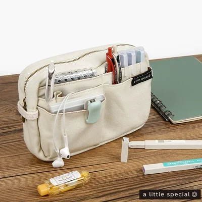 KOKUYO New One Meter New Pure Stationery Bag - Large Capacity, Retro Style, Multi - Grid for Organized Storage