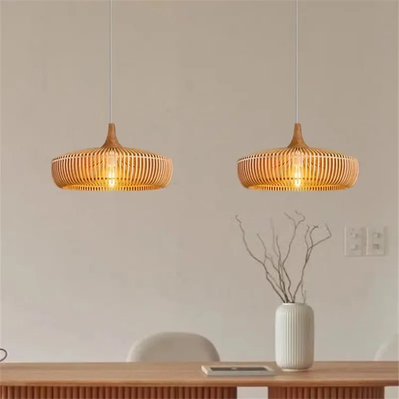 2025 Clava Dine Log Wood Pendant Lamp Birdcage Denmark Designer Lamp For Dining Room Study Living Room Table Decoration Loft Lam