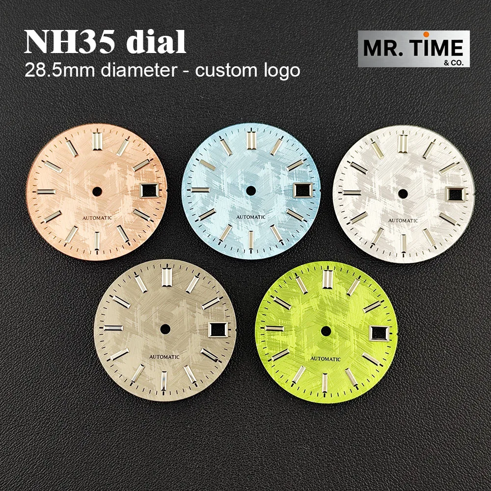 2026 new 28.5mm cherry blossom pink spring mod dial NH35 MOVEMENT watch front sea cloud dial no lumens no logo