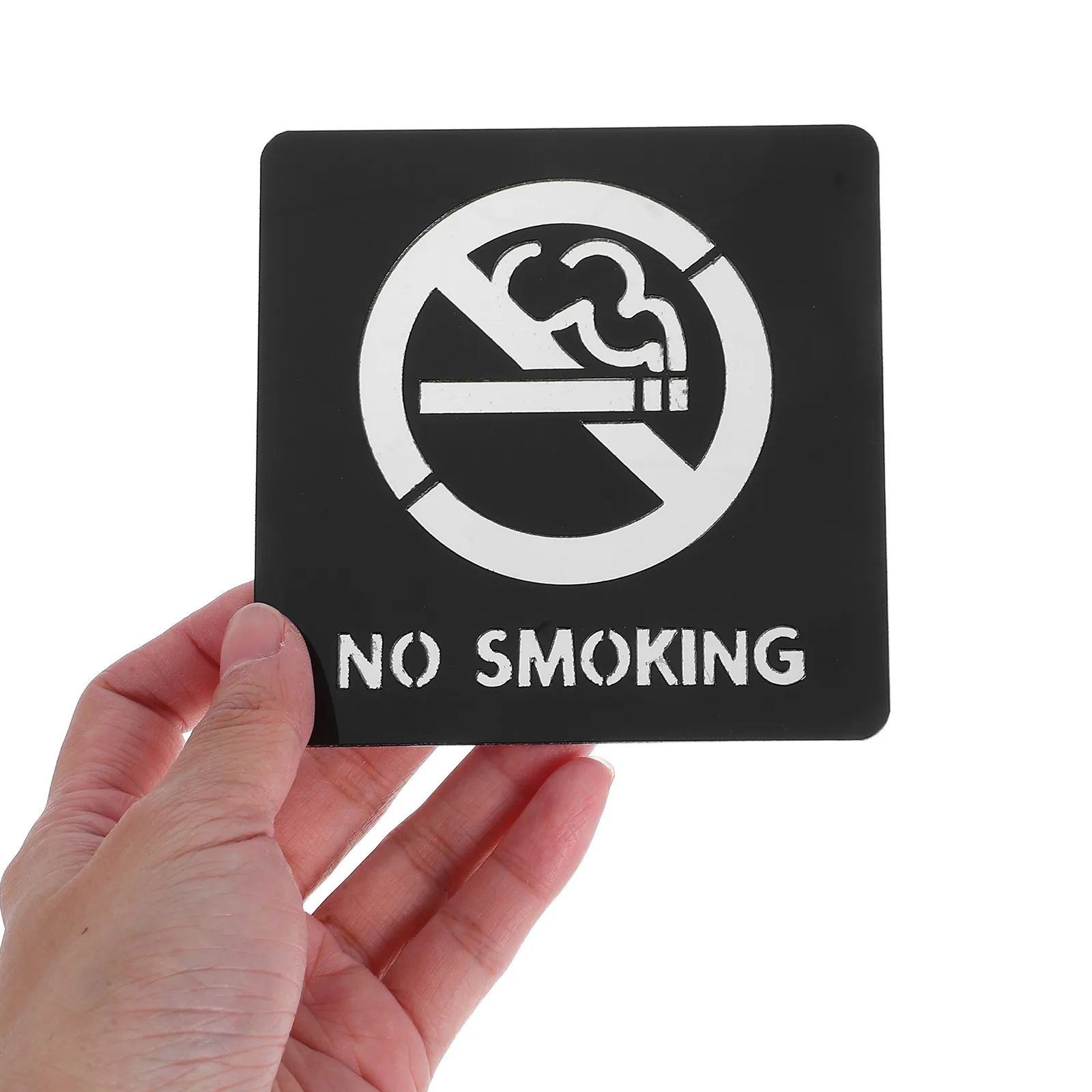 No Smoking Sign Sticker Self-Adhesive Waterproof Acrylic Material for Office Bathroom Hallway Public Area Restaurant Hotel