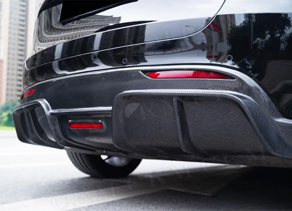 

Carbon Fiber Material For Tesla Model Y Auto Car Styling Rear Bumper Lip Diffuser FRP Prime Extension Covers Accessories