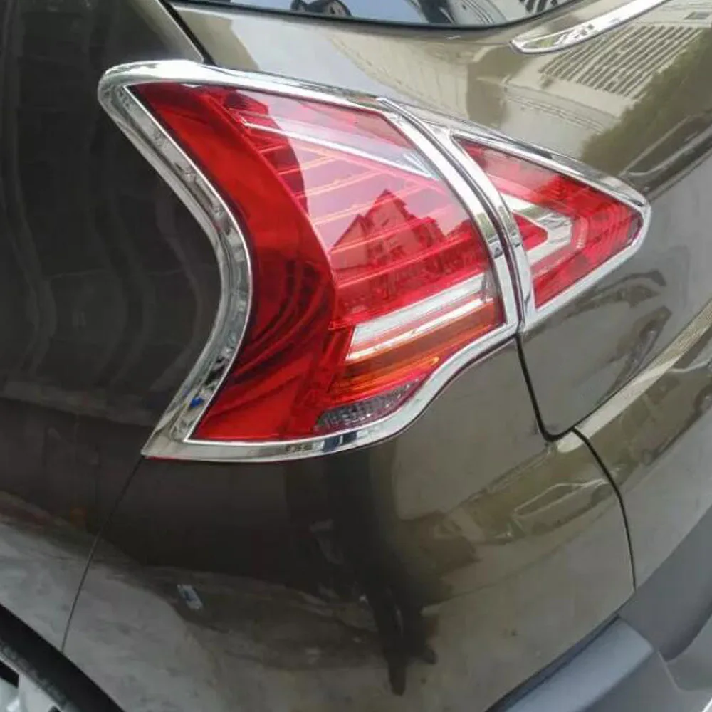 For Peugeot 3008 2013 2014 2015 2016 2017 Car Rear Tail Back Light Lamp Detector Frame Stick Style ABS Chrome Cover Trim