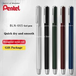 1Pcs Pentel Gel Pen 0.5mm BLN665 Metal Needle Tip Office Signature Pen Student Exam with Quick Dry Water Pen Stationery Gift