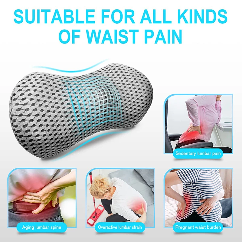 

Breathable Memory Cotton Physiotherapy Lumbar Pillow Waist For Car Seat Back Pain Support Cushion Bed Sofa Office Sleep Pillows