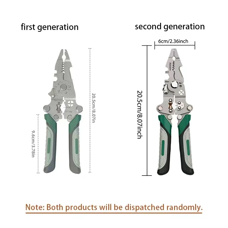 Foldable wire stripper, pulley design multi-function electrician wire splitter wire winding pliers crimping pliers hand tool view 6