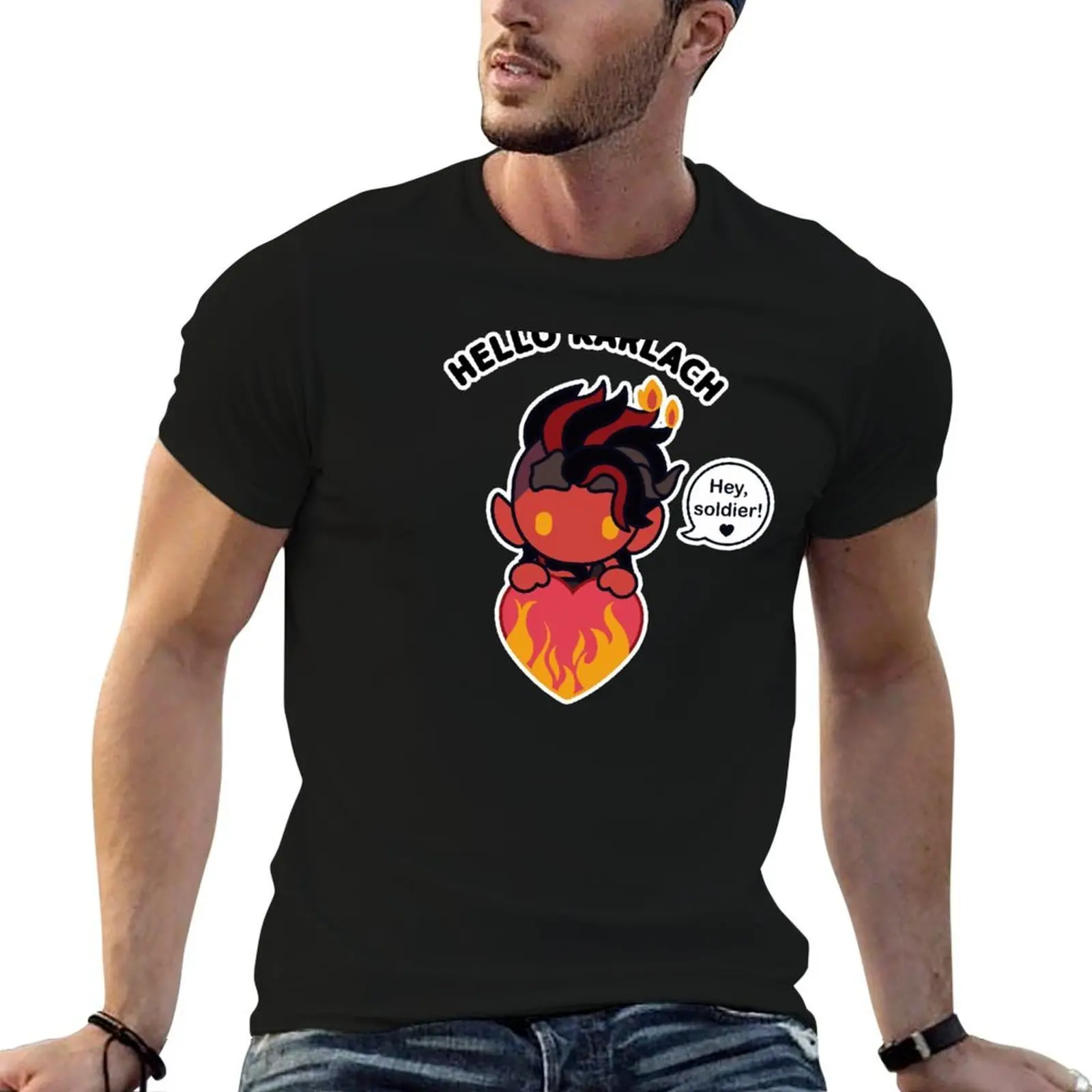 

Hey, soldier! - Burning heart T-Shirt t shirts for man graphic tees anime tshirt T-Shirt
