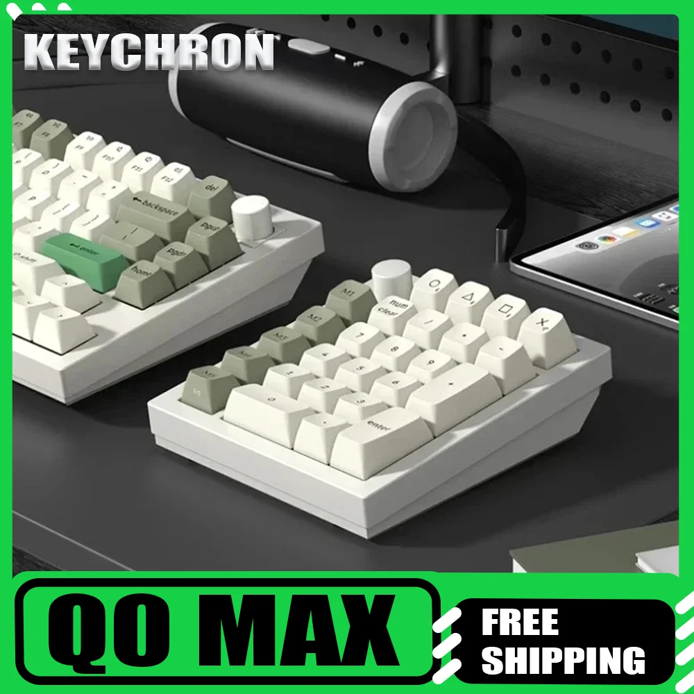

Keychron Q0MAX Мини-механическая клавиатура Индивидуальный сменный ключ 27 клавиш VIA Алюминиевый корпус RGB с подсветкой Прокладка с ЧПУ Структура Pad Подарок