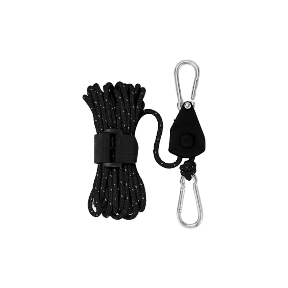 Outdoor Camping Rope With Ratchet Pulley Tensioner Camping Hiking Nylon Rope Fastener Rope Lock Tie Pulley Adjustable