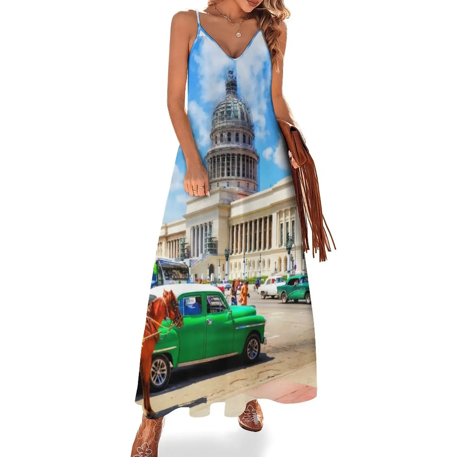 

Capitol Building Havana Cuba Sleeveless Dress ladies dresses for women 2024 Beachwear dresses women summer 2024 Women's skirt