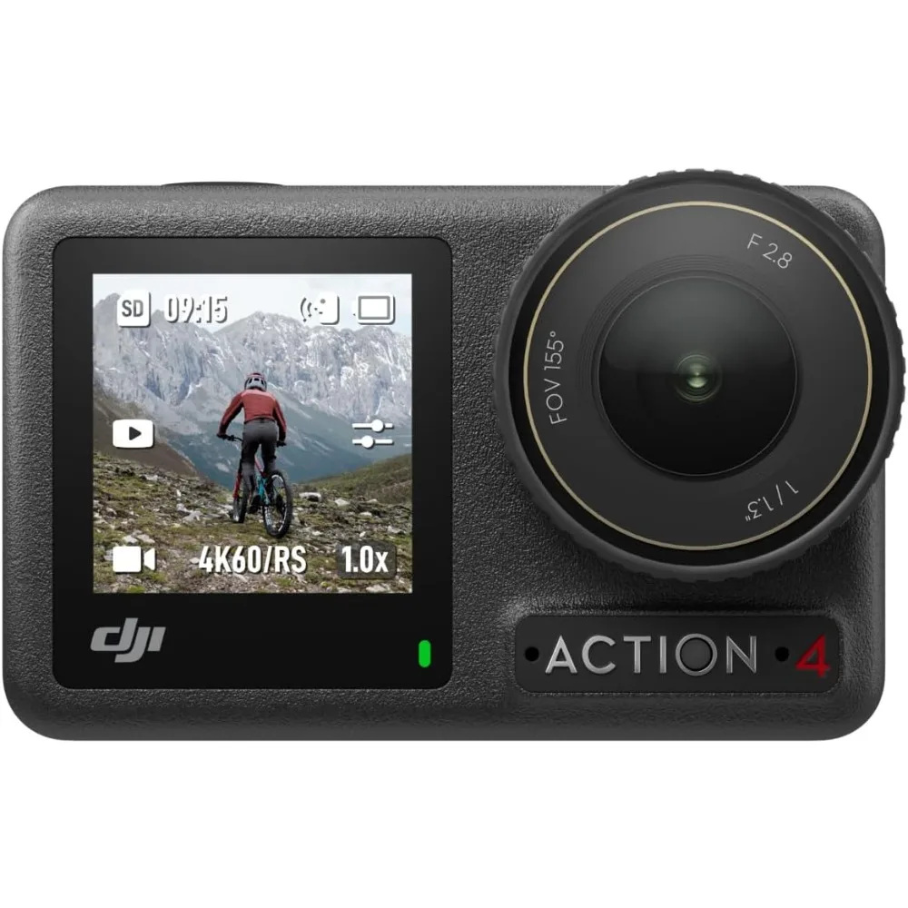 Osmo Action 4 Standard Combo, Waterproof Action Camera 4K with 1/1.3" Sensor, Low-Light Imaging, Long-Lasting 160 Mins Sports