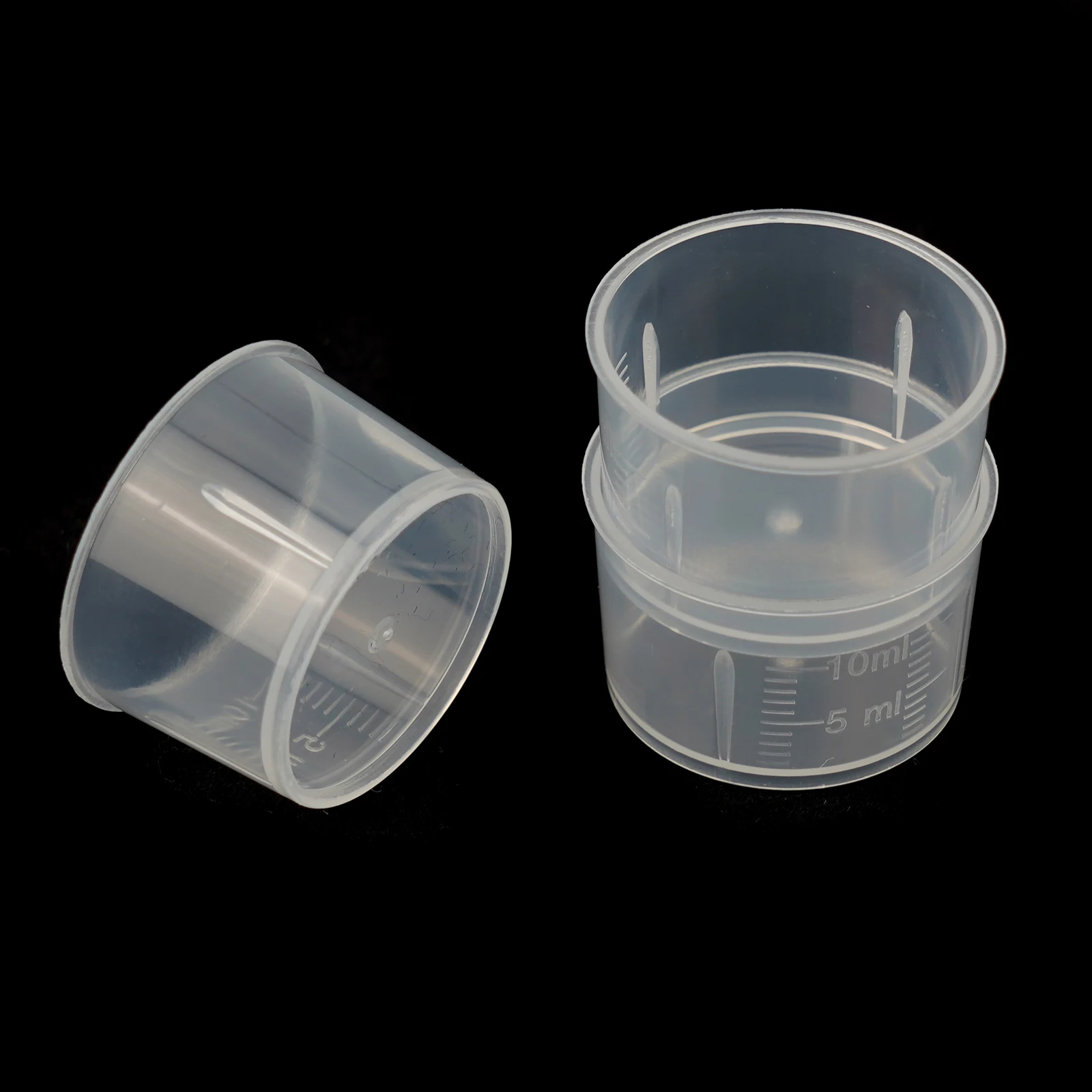 

20pcs Transparent Plastics Measure Cups, Dual Scales Cup Container For Kitchen And Laboratory, Lightweight And