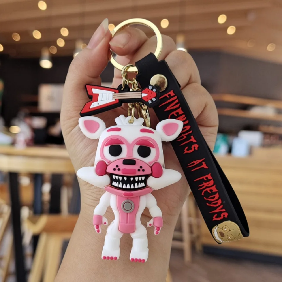 سلاسل مفاتيح Chica Freddy للجماهير ، سلاسل مفاتيح شخصية الحركة ، قلادة معدنية ، فيلم ، خمس ليال في فريدي ، لافيرو ، هدية