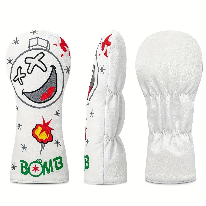 Golf Club Head Cover - White, Dustproof and Durable Shell, Golf Club Accessories, Fashionable Design, Protecting the Ball Head view 2