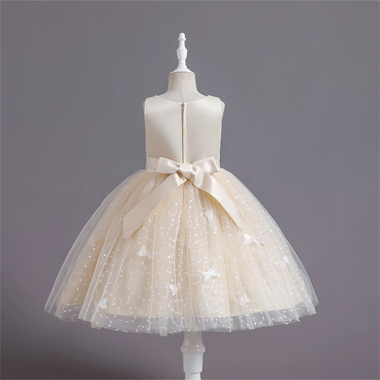 New Children's Princess Dress Sequin Butterfly Multi-Layer Mesh Tutu Skirt Girls Dress Summer Evening Dress