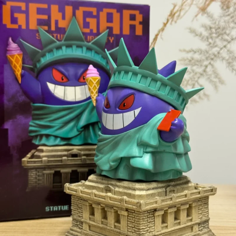 Figurka akcji Pokemon Gengar 14 cm / 5,51 cala, figurka Cosplay Statua Wolności, model z PVC, kolekcjonerska dekoracja, zabawki, prezenty na zamówienie.