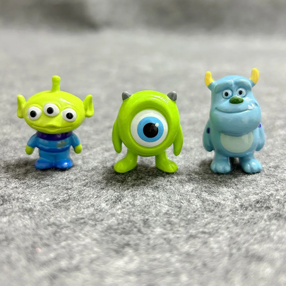Figuras de acción de Mike Wazowski Toy Story, figuras de acción de MrQ Sulley, decoración de escritorio, juguetes calientes de chico de tres ojos, adornos de coche, decoración de pasteles