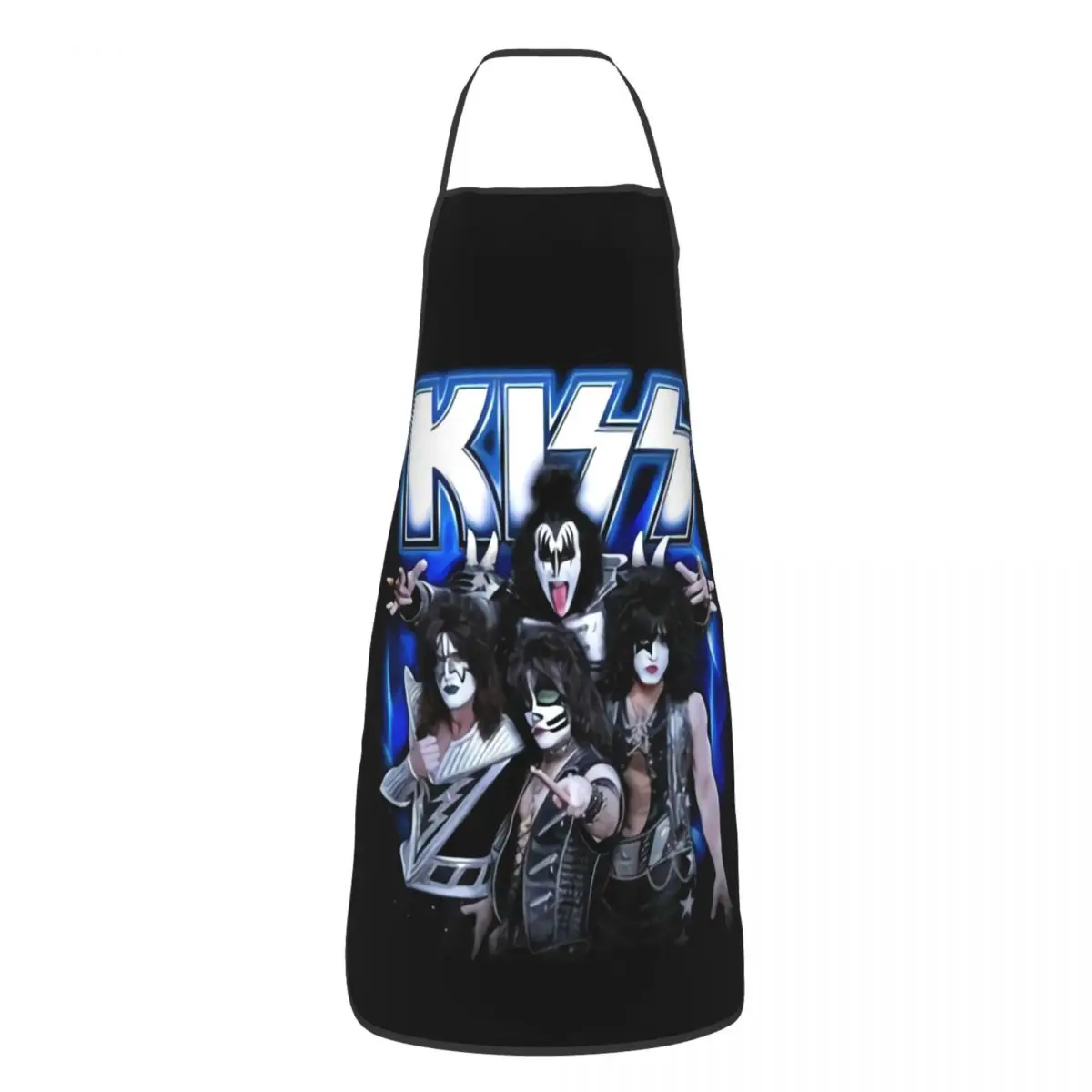 Unisex Kiss Rock Metal Band Bib Apron Adult Women Men Chef Tablier Cuisine for Kitchen Cooking Baking