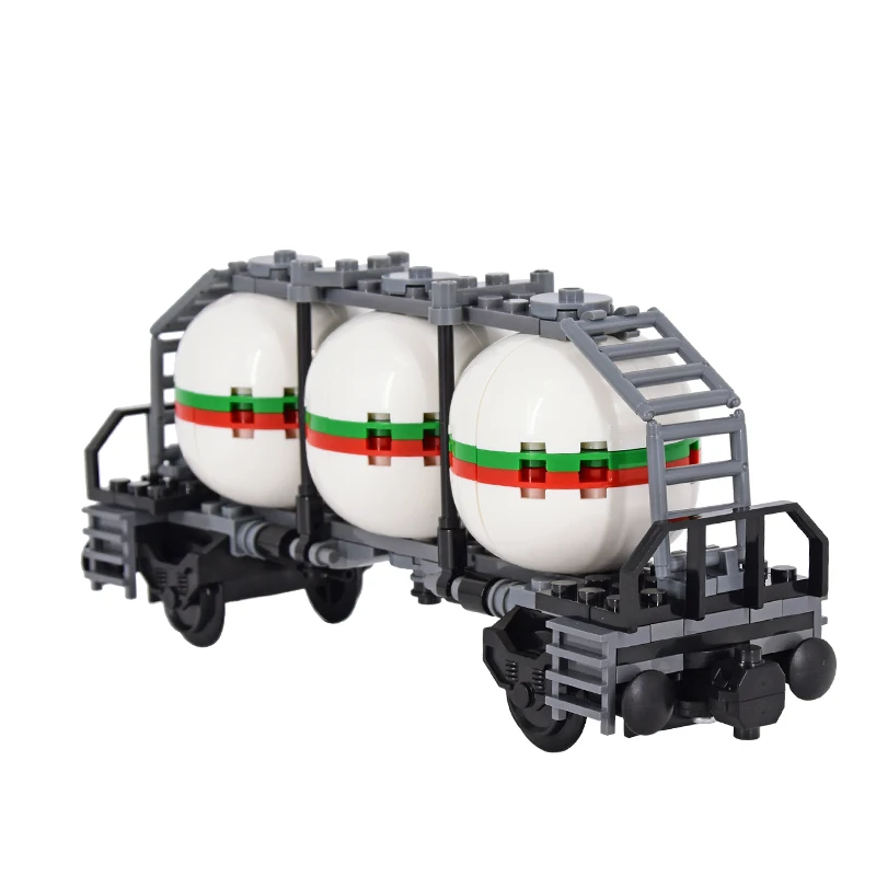 MOC City Creative Silo Transporter Silo Carrier tren bloques de construcción DIY juguetes técnicos para niños regalos