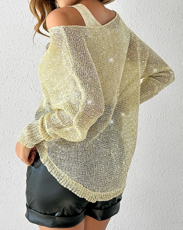 Women's Diagonal Collar 2-Piece Sweater Set - usage example