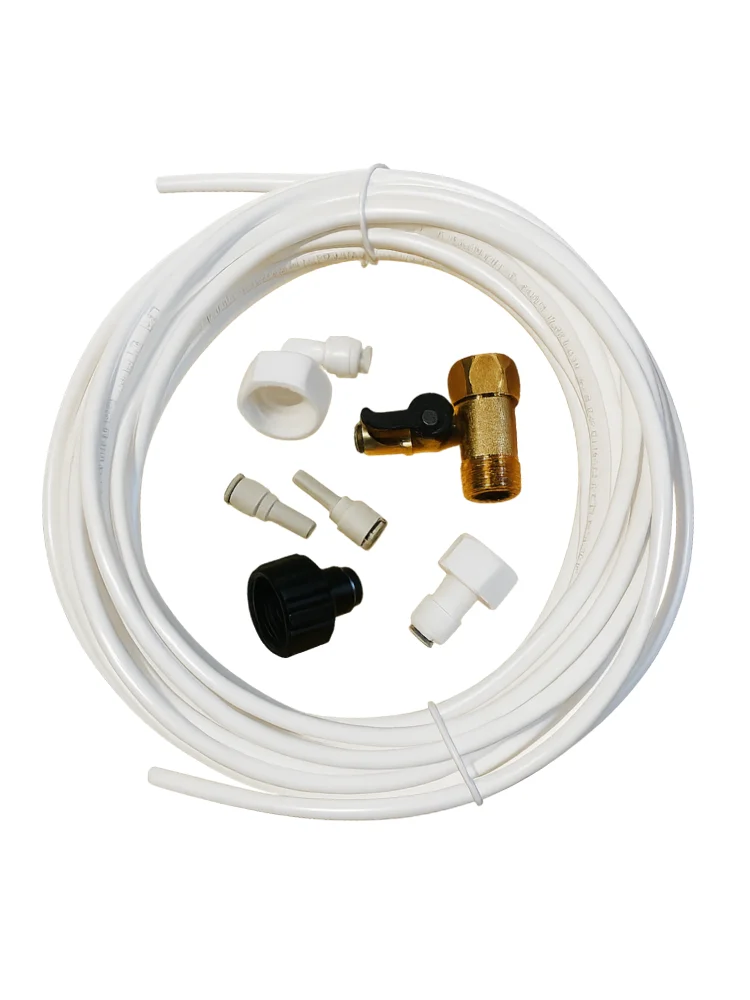 kit universal tubería agua, conjunto conexión dispensador, manguera 6mm 10m, accesorios fontanería, piezas filtro agua, instalación purificador, conectores, tubo PE, línea de agua, mini bar, repuestos, conexiones rápid
