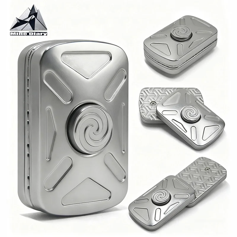 Novel EDC Fidget Gyro Toy 2-in-1 Metal Creative Infinite Position Fidget Slider Stress Relief Hand Spinner ADHD Tools