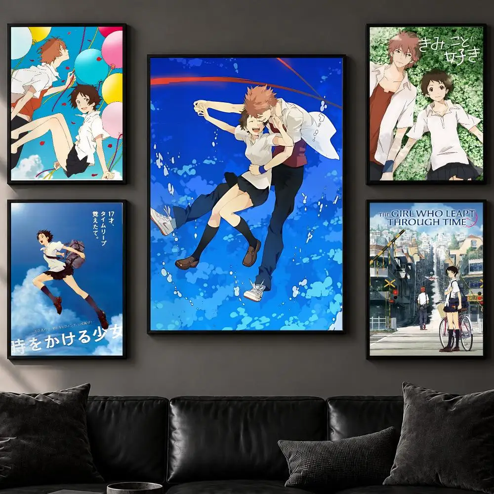Anime T-The Girl Who Leapt Through TimeS Poster Art  Self-Adhesive No Glue Residue Wall Decor for Bedroom Living Room