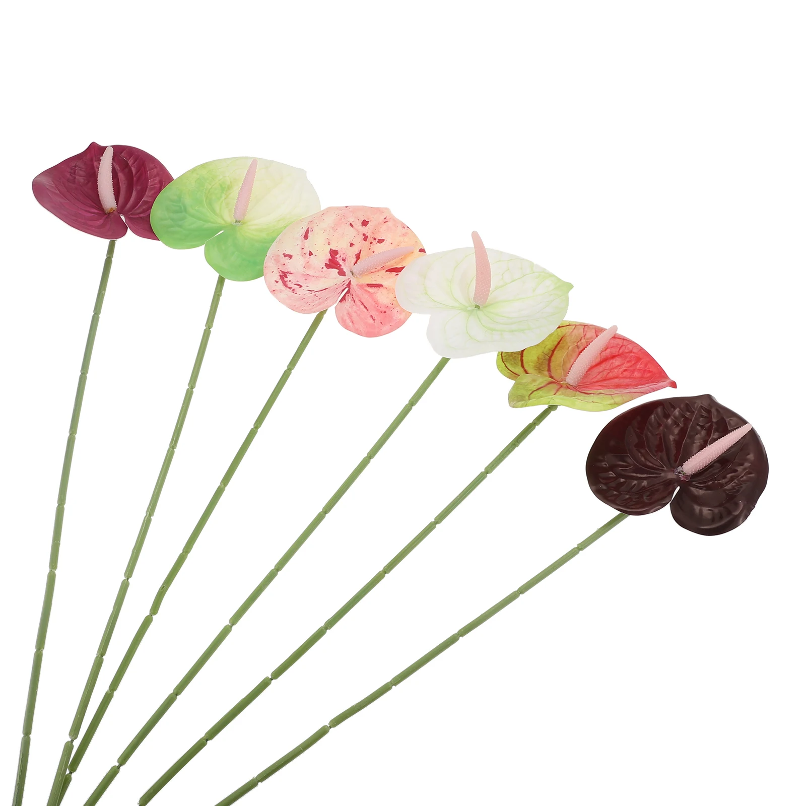 1PC Creative 60cm Photo Props Fake Flower Multicolor Artificial Small Anthurium Soft Rubber Real Touch Simulation Plant Gift