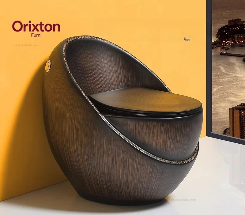 New wood grain toilet stone grain toilet ceramic creative personality color egg toilet water saving large diameter ceramic