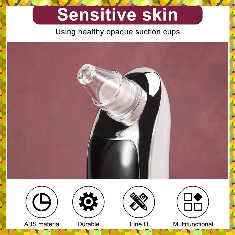 AGLH Face Nose Acne Black Dot Pimple Blackhead Remover Electric Blackhead Vacuum Cleaner Pore Skin Care Tools Machine With 6 Hea