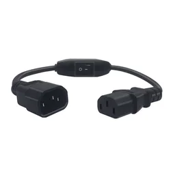 30CM C14-C13 Extension Power Cord IEC 320 C13 Female to C14 Male with On/Off Switch AC   Power Adapter Cable PC Computer