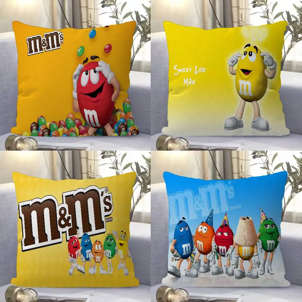 Cartoon M-MS C-Chocolate Decorative Room Aesthetics Pillow Case Home Decor Bedroom Sofa Bed Couch Pillow Cover 45x45