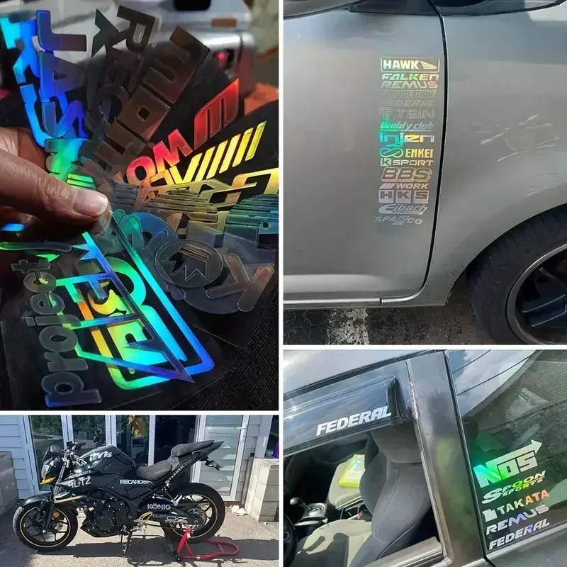 15pcs/Set Random Sponser Motorcycle Stickers Reflective Logo Fuel Tank Decals for Yamaha Suzuki Honda Kawasaki Ktm BMW 61Styles