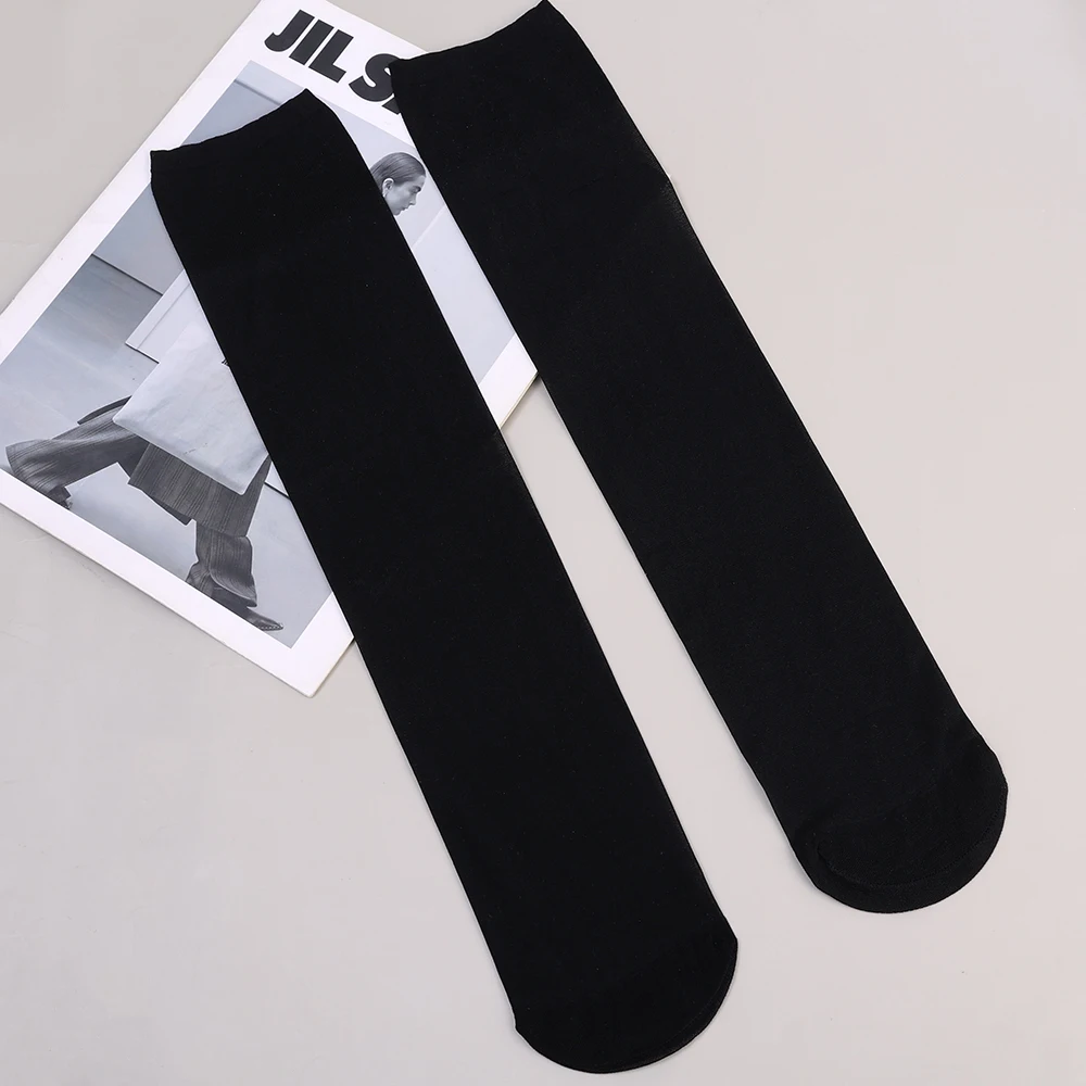 2 Paar Nylon über dem Knie hoch kawaii Studenten strümpfe Lolita Sommer Seide Knies trümpfe Rohr jk Mädchen lange weiße schwarze halbe Socken – Detail 13
